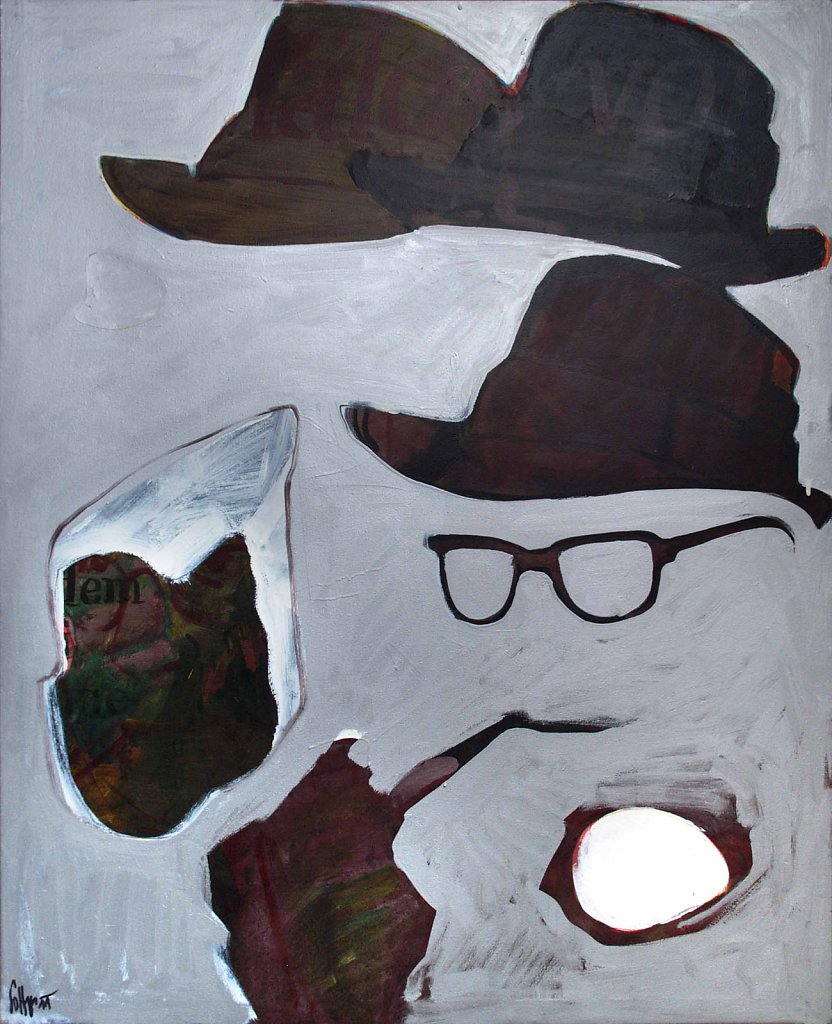 Herbert Soltys,Maigret (108X89cm), Öl-Silber auf Leinwand (2011)